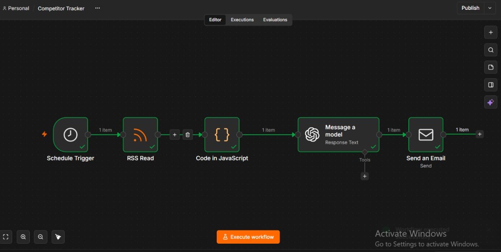 Competitor Tracker Automated Workflow