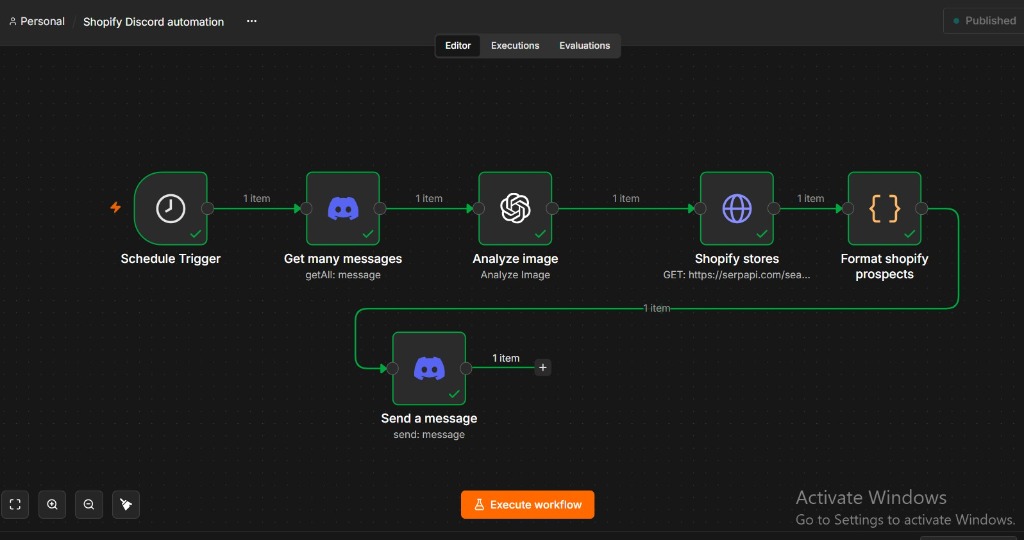 Shopify Discord Automation n8n Workflow